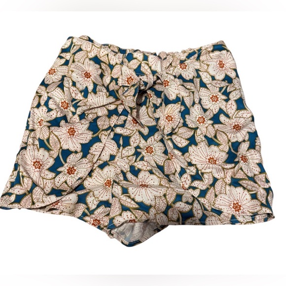 Anthropologie skort floral size small front tie high waisted - Picture 3 of 5